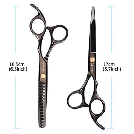 Set foarfeca de tuns si filat negru Baroc marime 6" si pieptan carbon clame pentru frizerie salon [3]