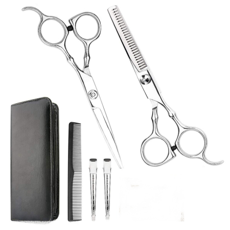 Foarfeca de tuns - Set foarfeca de tuns si filat Vinci 6" pentru frizerie coafor salon inox piepten carbon