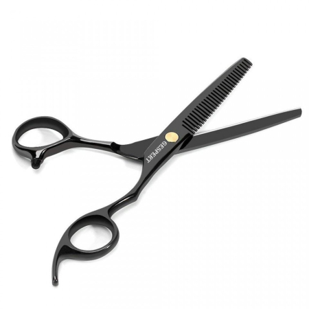 Set foarfece de tuns si filat Nirvana 6" negru cu geanta depozitare, pelerina pentru frizerie coafor salon [3]