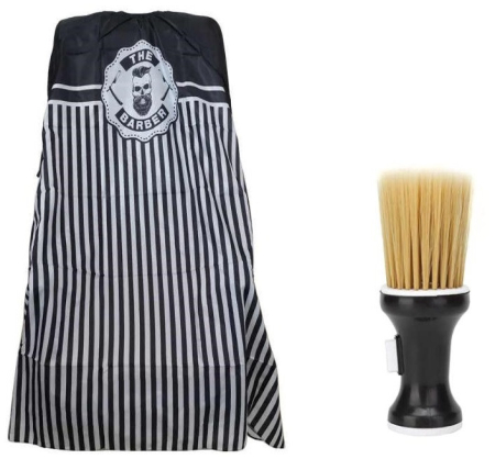 Coafor si Frizerie - Set frizerie coafor AdrianoD cu pelerina manta in dungi si pamatuf