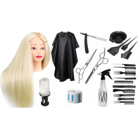 Coafor si Frizerie - Set frizerie profesional Starter cu cap papusa manechin coafor
