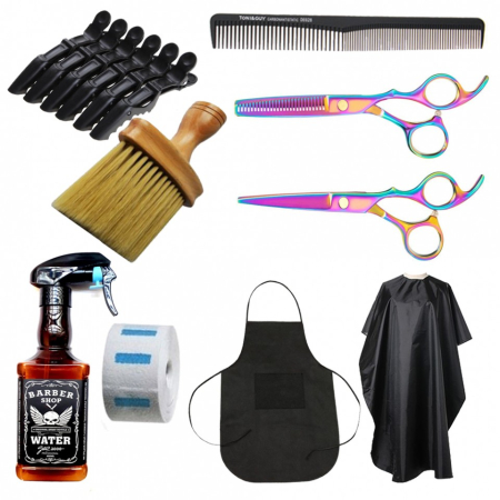 Coafor si Frizerie - Set kit complet produse frizerie coafor cu foarfece tuns si filat cameleon SF02