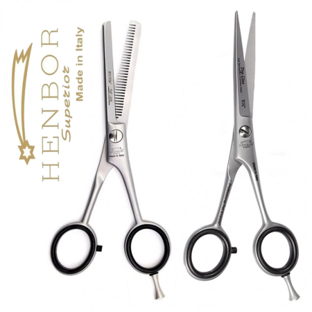 Set kit frizerie coafor BESAM cu foarfeca tuns filat Henbor Italia Top Line [1]
