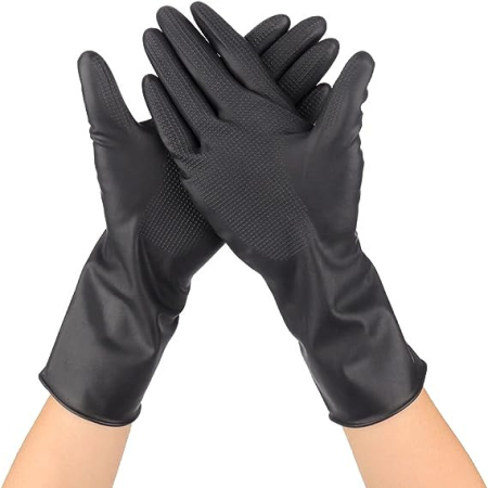Set manusi reutilizabile profesionale, Latex, Negre, cu Aspiritati, pentru salon de infrumusetare [1]