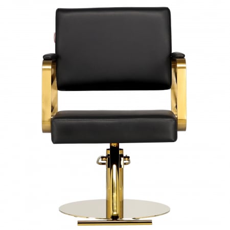 Set Mobilier salon frizerie cu 2 scaune coafor, 1 scafa, 2 oglinzi Led cu Auriu [2]