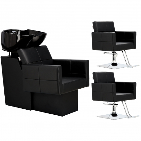 Mobilier Salon · Seturi - Set mobilier salon frizerie cu scafa profesionala, 2 scaune coafor
