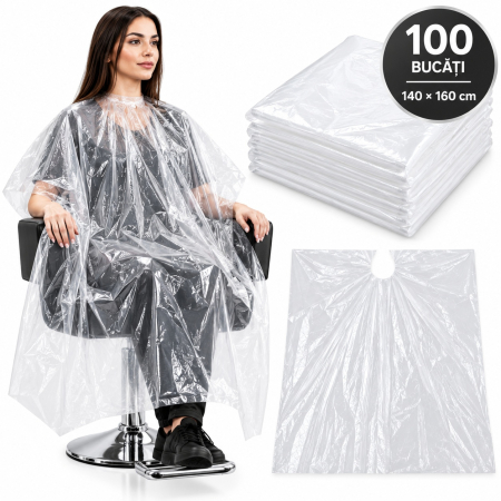 Coafor si Frizerie - Set pelerine de unica folosinta vopsit, 100 buc, 140x160cm, frizerie si coafor