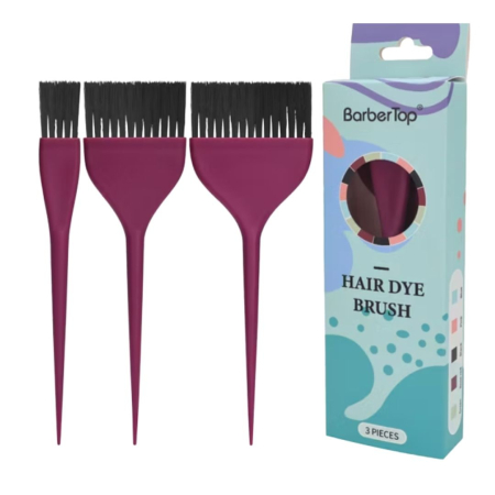 Coafor si Frizerie - Set pensule de vopsit parul, profesionale, 3 bucati, burgundy