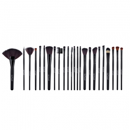 Set pensule machiaj 24 buc, husa neagra, Lila Rossa [2]