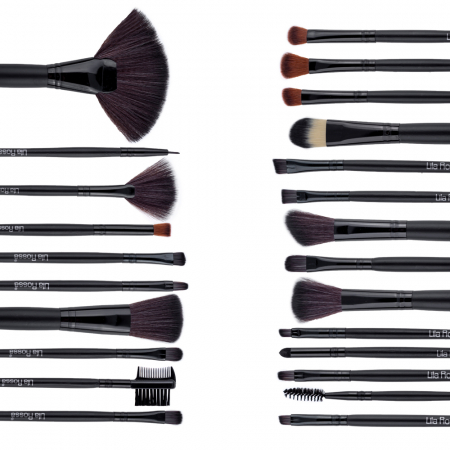 Set pensule machiaj 24 buc, husa neagra, Lila Rossa [1]