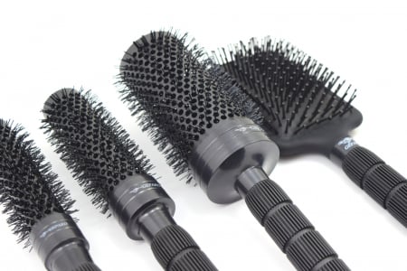 Set perii de par Ghepard, SK4GR, 4 bucati, nano ceramice, negre, rotunde, antistatice, pentru frizerie coafor [1]