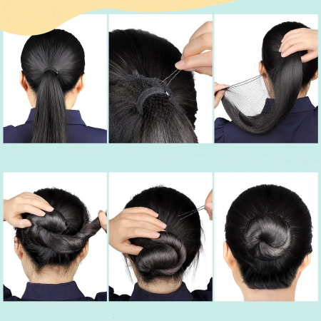 Set plasa pentru coc si ace · 50 plasa coc · 60 ace coc · negru [5]