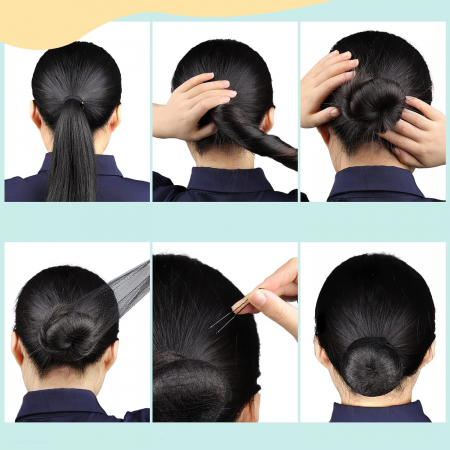 Set plasa pentru coc si ace · 50 plasa coc · 60 ace coc · negru [6]