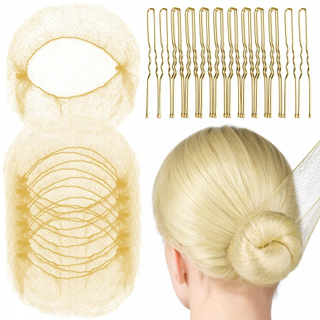 Bureti & Plase coc - Set plasa pentru coc si ace · 50 plasa coc · 60 ace coc · blond