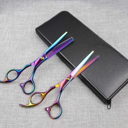 Set profesional foarfeca de tuns si filat Balmus4 marime 6" cu geanta, brici metalic si piepten pentru frizerie salon coafor [5]