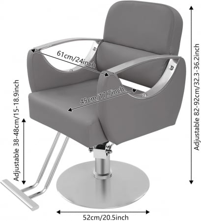 Set Scafa frizerie cu 2 scaune coafor, gri cu argintiu [2]