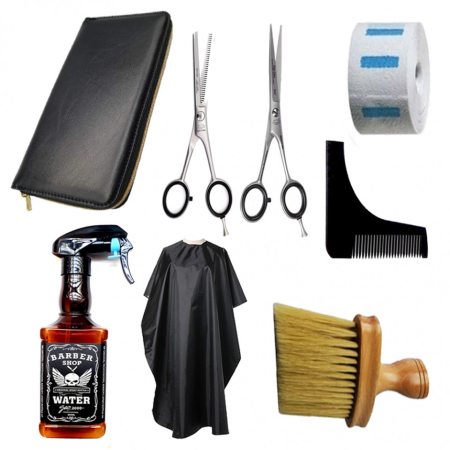 Coafor si Frizerie - Set ustensile si accesorii frizerie coafor Delano cu foarfeca tuns filat