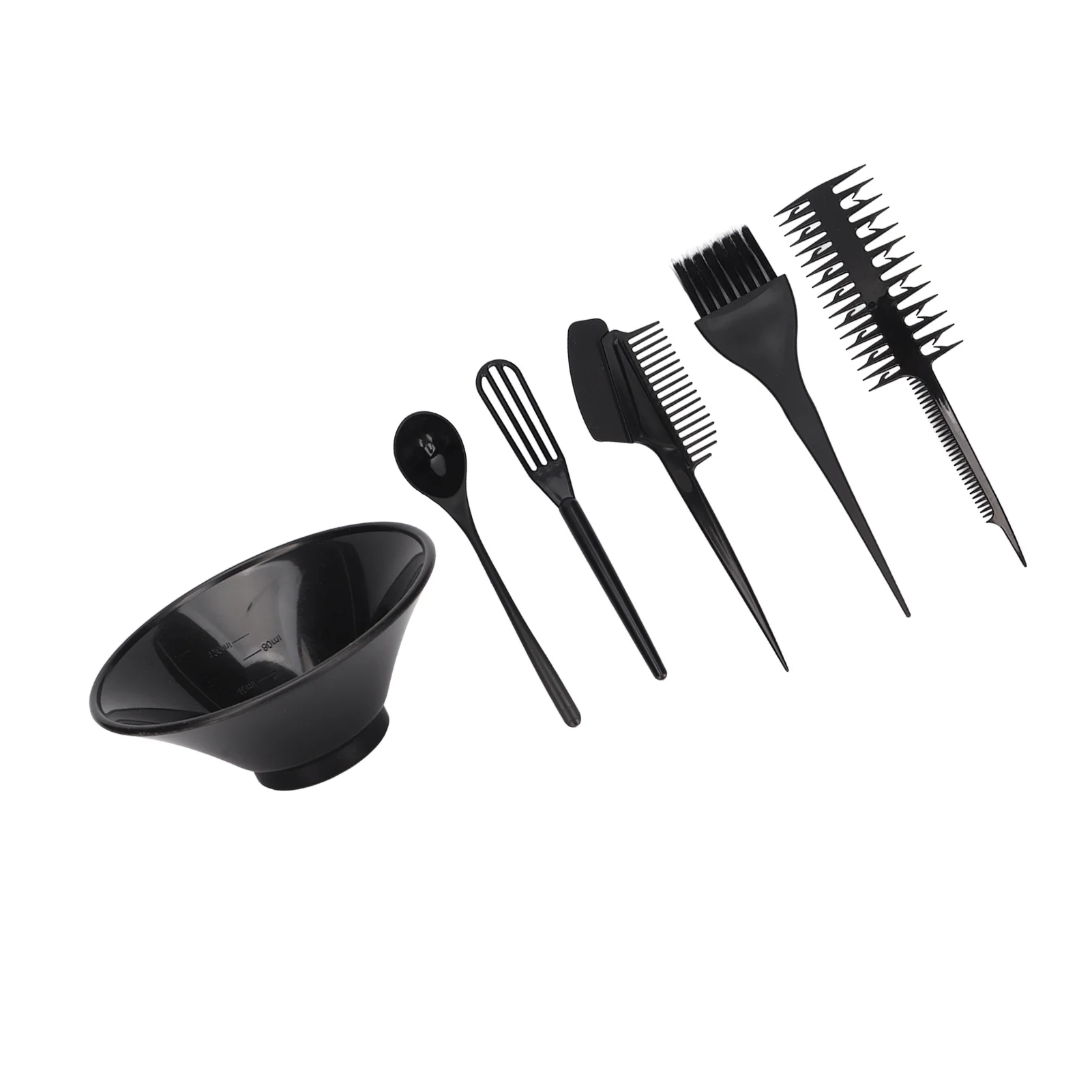 Set vopsit parul cu bol si 5 pensule pentru vopsea de par, plastic dur, negru [5]