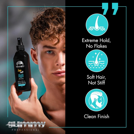 Spray de par texturizant - Gummy Professional Sea Salt Hair Spray, 250ml - Bucle Naturale, Volum și Finish Mat [3]