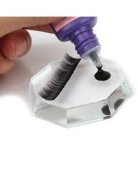 Make-up - Suport din sticla pentru adeziv gene false rotund
