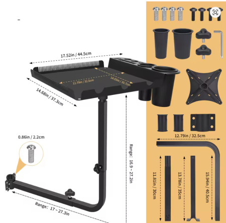 Tava pentru extensii, ustensile frizerie coafor, cu prindere de scaun, reglabila, rotativa [1]
