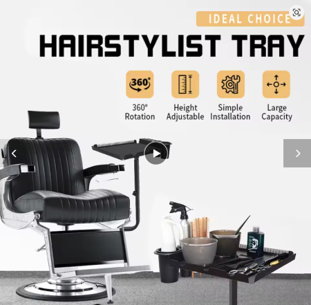 Tava pentru extensii, ustensile frizerie coafor, cu prindere de scaun, reglabila, rotativa [4]