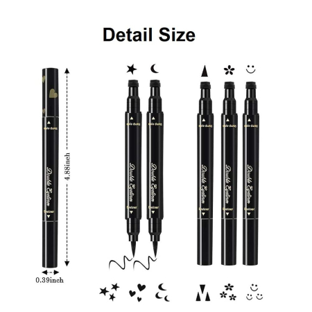 Tus ochi cu 2 capete tip carioca cu stampila Triunghi, Negru, Cat Eye [4]