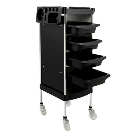 Ucenic coafor - Ucenic frizerie 5 sertare pentru coafor, barber shop, BR016, negru