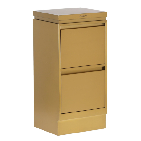 Mobilier frizerie - Ucenic frizerie si coafor, 2 sertare, din Metal Auriu, Luxos