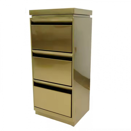 Ucenic frizerie si coafor, 3 sertare, din Metal Auriu, Luxos, BR029 [2]