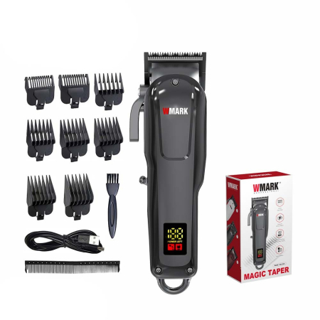 Coafor si Frizerie - WMARK NG-1001 – Mașină de tuns profesională fără fir, 6600 RPM, lamă Zero Overlap, baterie 2500 mAh, autonomie 300 min, neagra