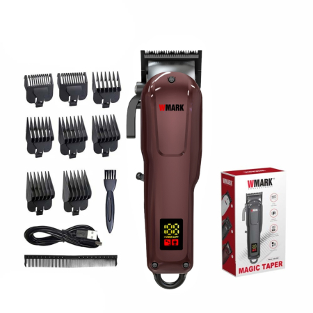 Coafor si Frizerie - WMARK NG-1001 – Mașină de tuns profesională fără fir, 6600 RPM, lamă Zero Overlap, baterie 2500 mAh, autonomie 300 min, rosie