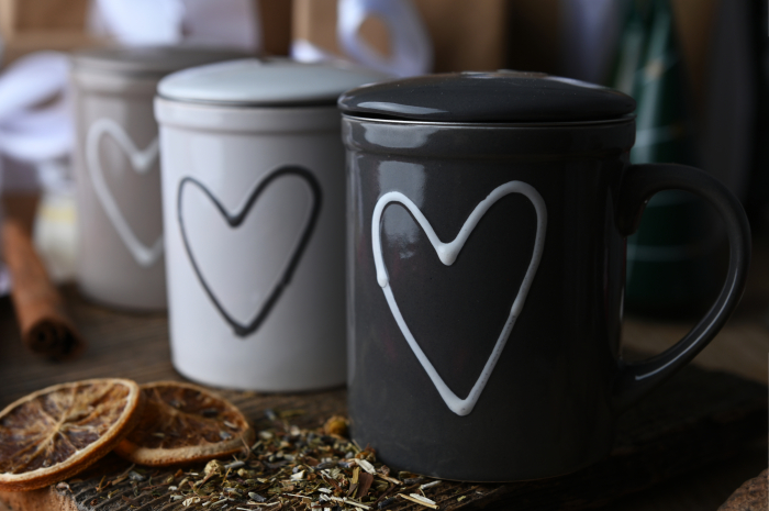 Cană cu sită și capac pentru ceai - STOC EPUIZAT [3]