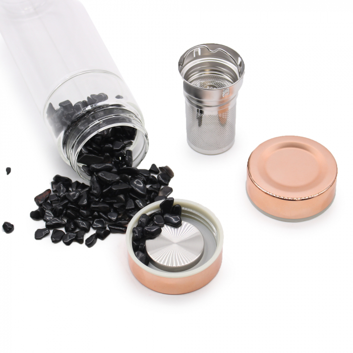 Sticlă infuzare ceai cu cristale Jasp Roșu [2]