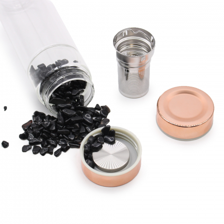 Sticlă infuzare ceai cu cristale Jasp Roșu [1]