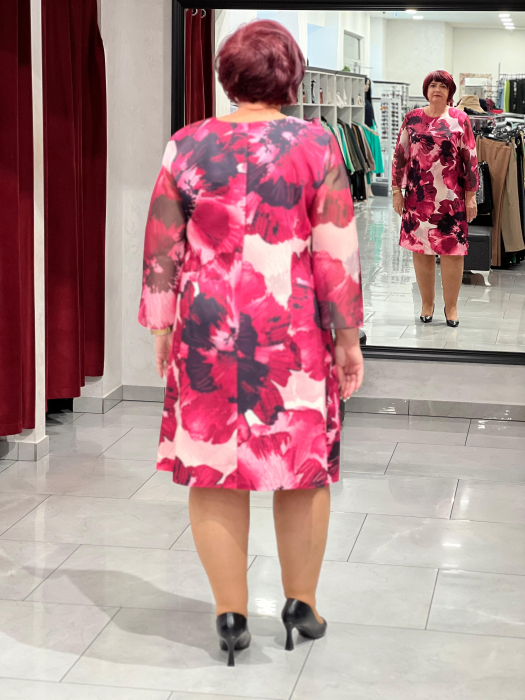 Rochie scurta cu model floral si strasuri 9855 [5]