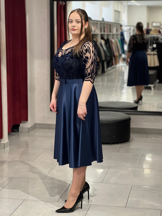 Rochie bleomarin tulle si tafta satinata mod.528 [3]