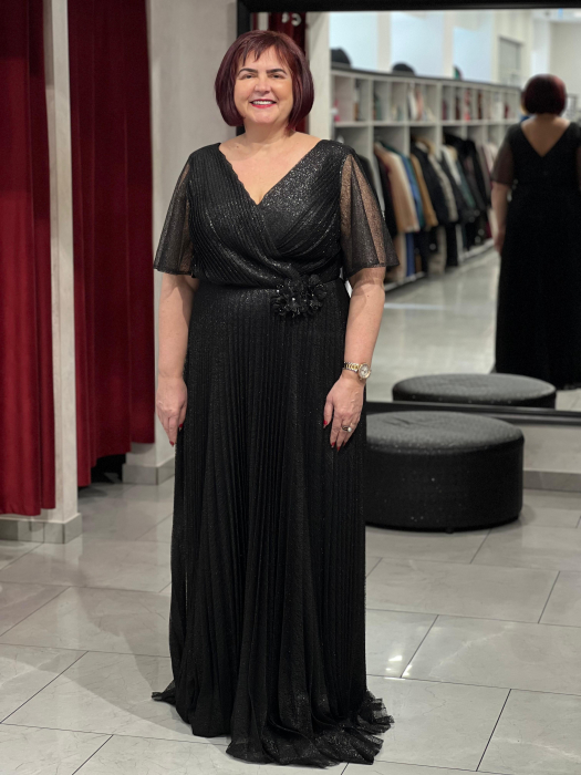 Rochie neagra pliseuri mod. 2262 [1]