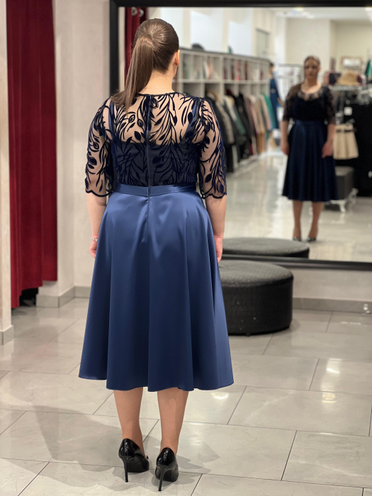 Rochie bleomarin tulle si tafta satinata mod.528 [4]