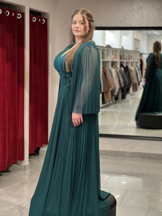 Rochie lunga verde inchis 6343 [4]