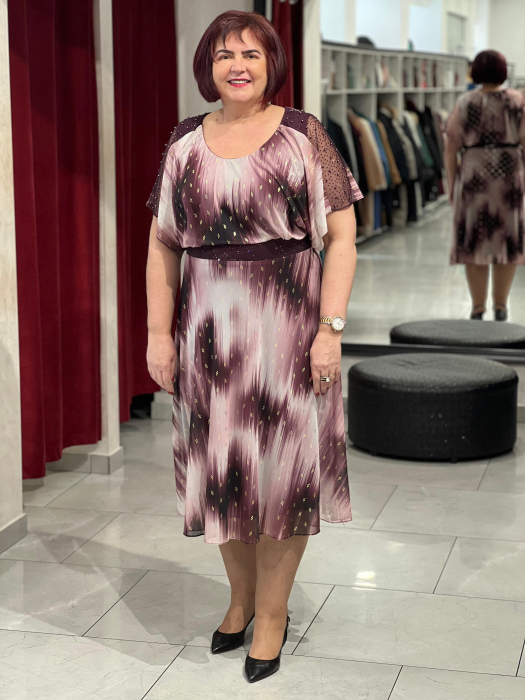 Rochie visinie cu insertii aurii mod.8111 [1]