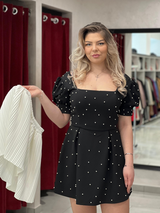 Rochie neagra perle 3271 [2]