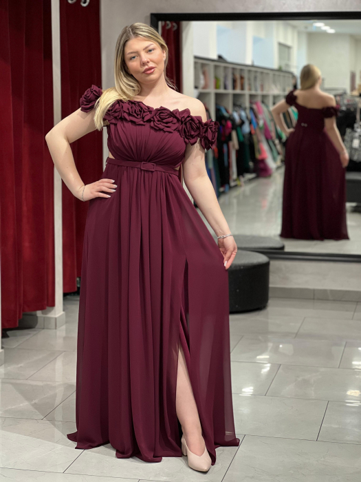 Rochie lunga cu flori aplicate 6375 [1]