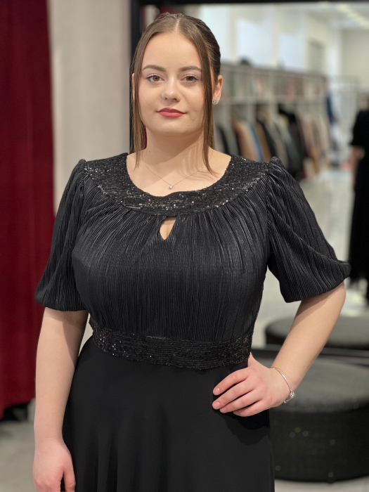 Rochie neagra pliseuri mod.922 [2]