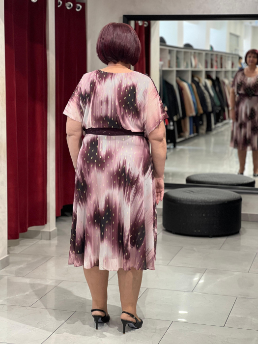 Rochie visinie cu insertii aurii mod.8111 [3]