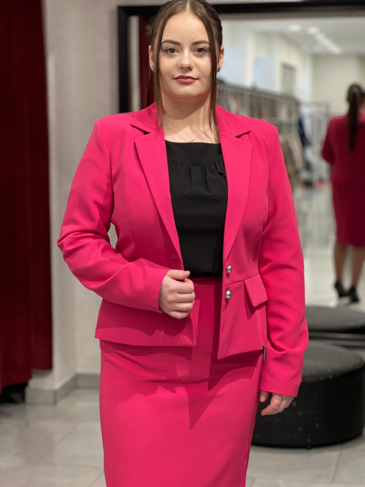 Costum fucsia sacou si fusta 823 [2]