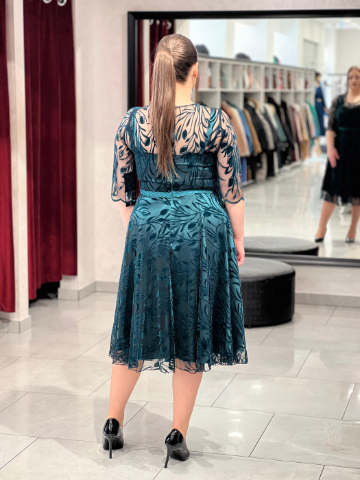 Rochie verde insertii catifea mod.418 [4]