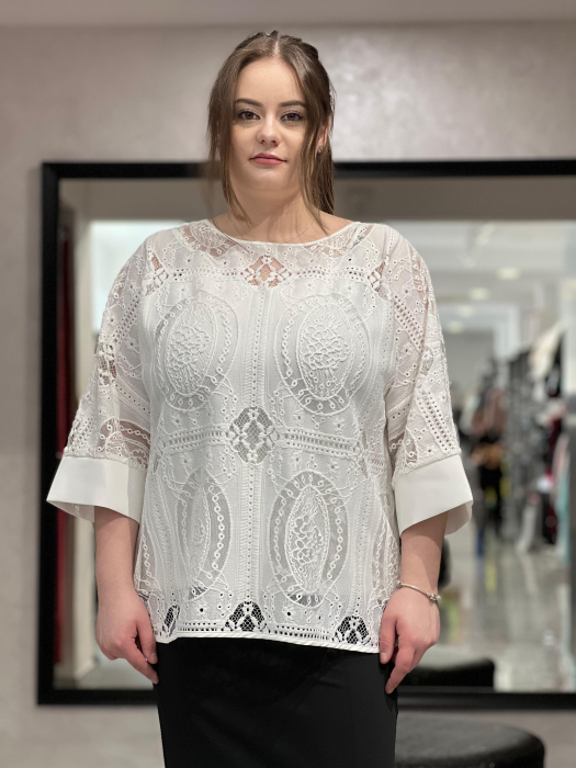 Bluză alba dantela 8606 [2]