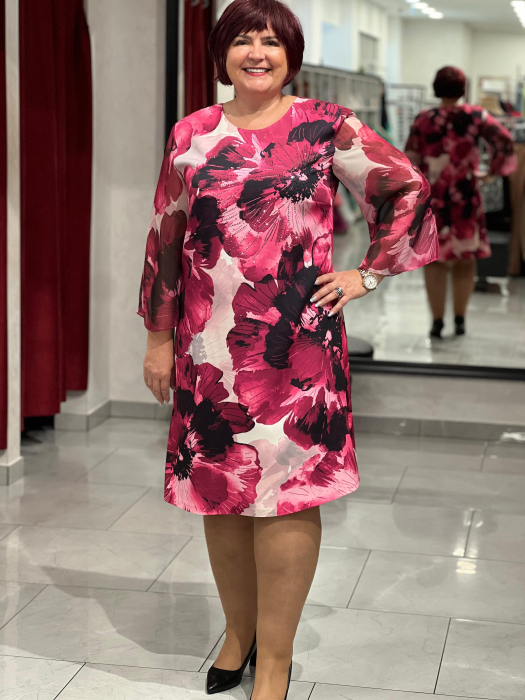 Rochie scurta cu model floral si strasuri 9855 [1]