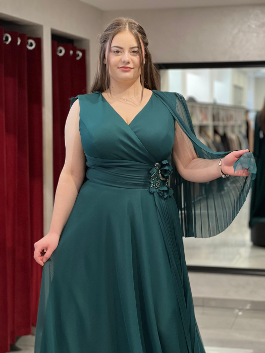 Rochie lunga verde inchis 6343 [2]